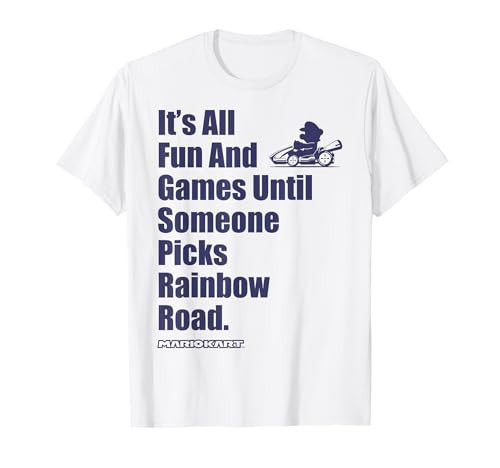 Nintendo Mario Kart Rainbow Road Fun And Games T-Shirt | Amazon (US)