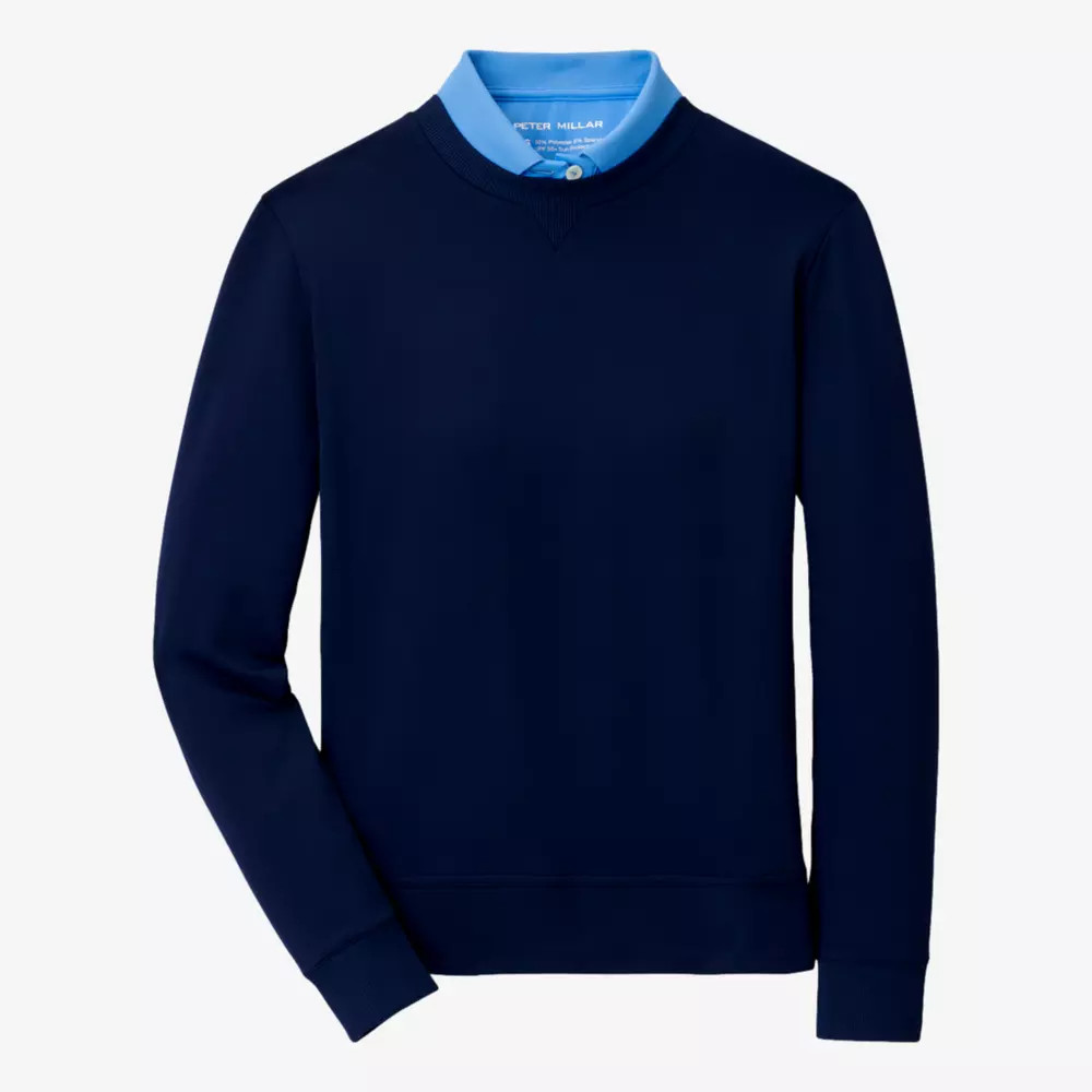 Peter Millar Birdie Sport Crewneck Sweatshirt, Navy | PGA TOUR Superstore