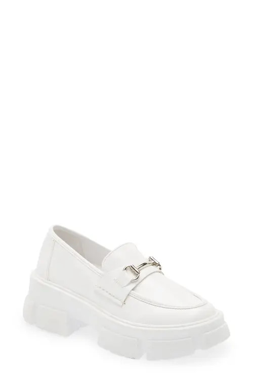 Steve Madden Trifecta Platform Loafer in White at Nordstrom, Size 7 | Nordstrom