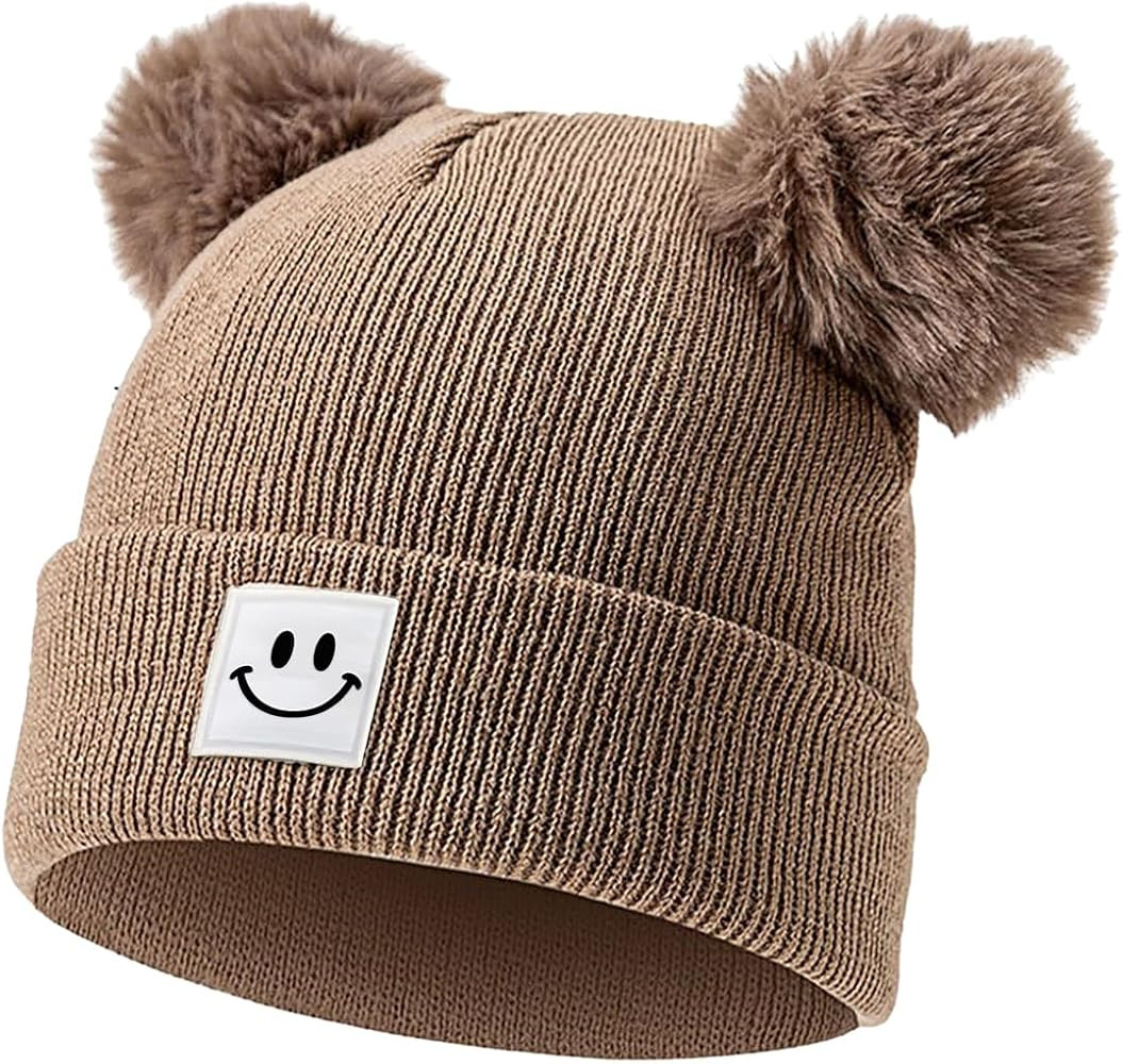 Baby Beanie Hat Toddler Infant Winter Knitted Hat Kids Soft Warm Pom Pom Beanie Cap for Boys Girl... | Amazon (US)