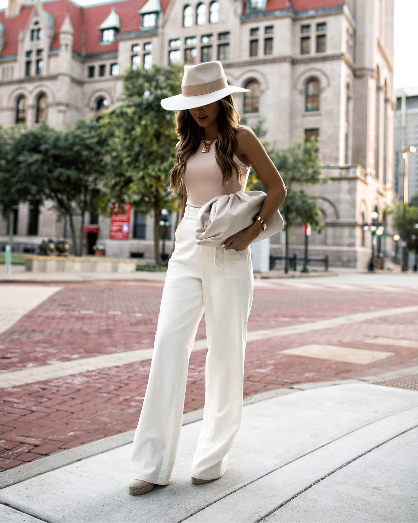 Summer outfit ideas 
Amazon nude bodysuit 
Revolve linen pants
Janessa Leone Hat 
Castañer espadrille wedges 



#LTKStyleTip #LTKTravel #LTKFindsUnder100