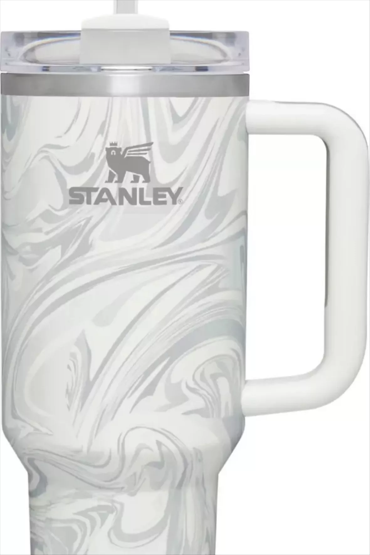 White and gray marble Stanley cup