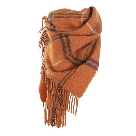 Women Pashmina Blanket Scarf Shawl Cashmere Feel Winter Large Oversized Plaid Scarves Wraps - Dark O | Walmart (US)