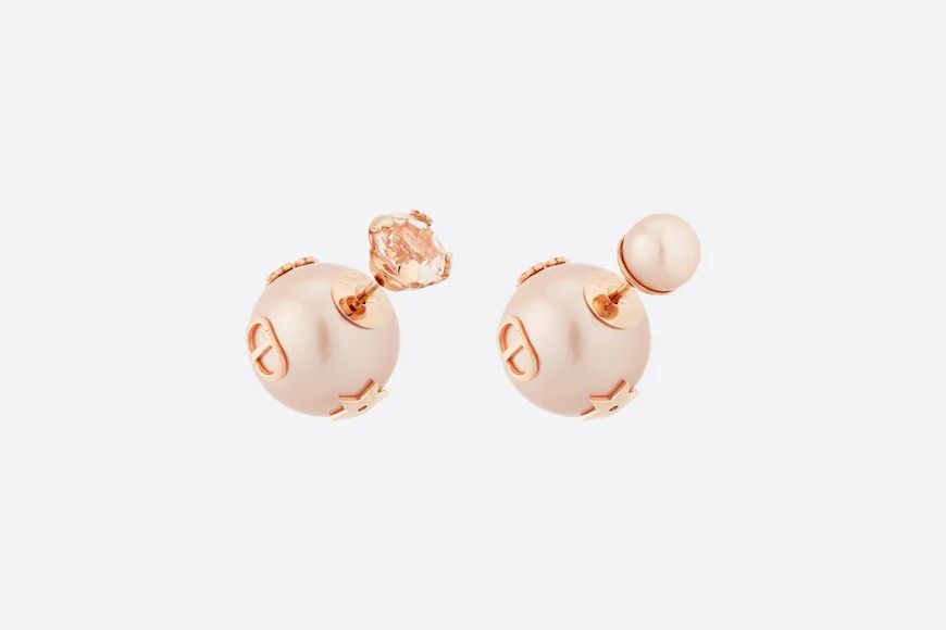 Dior Tribales Earrings Pink-Finish Metal with Pink Resin Pearls and a Pink Crystal | DIOR | Dior Couture