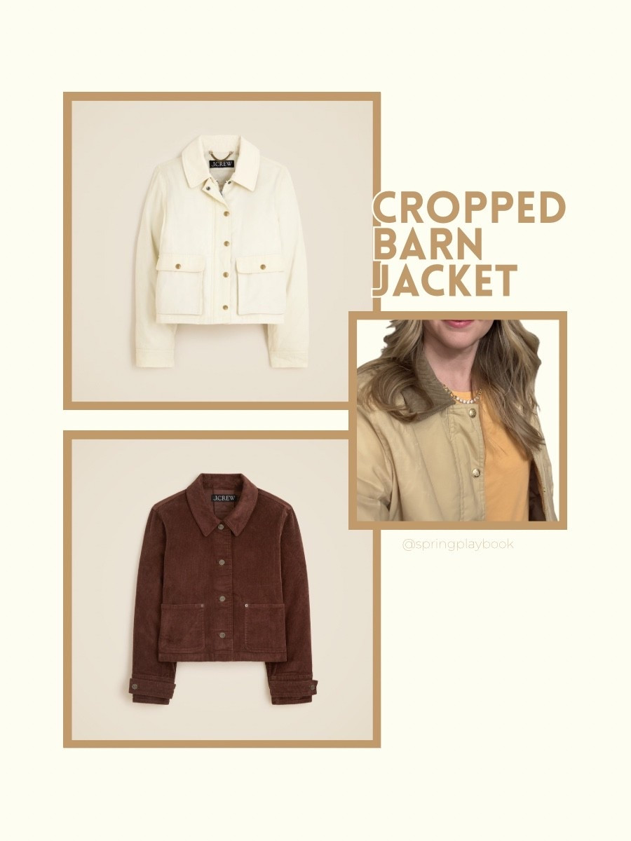 My Cropped Barn Jacket from J.Crew is now available in 2 new colors! Ivory with an ivory corduroy collar and in a full brown corduroy! I took my standard small. I have a short torso, so this comes a bit below my natural waist. 

#createdcolorful #createdcolorfulspring #hocspring #tcispring #tcilightspring #pcaspring #lightspring #warmspring #truespring #brightspring #clearspring #paintboxspring #bluespring

#LTKPetite #LTKSeasonal #LTKStyleTip