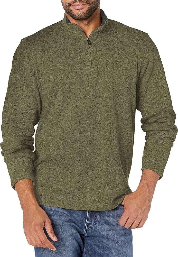 Wrangler Authentics Men's Long Sleeve Fleece Quarter-Zip | Amazon (US)