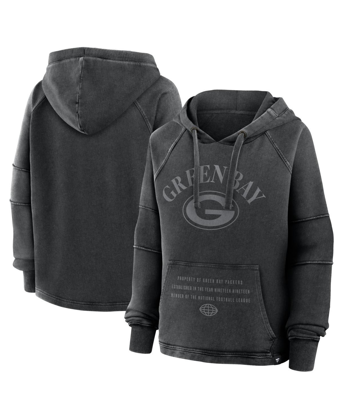 Fanatics Women's Black Green Bay Packers Oversized Raglan Gridiron Hoodie - Black | Macy's