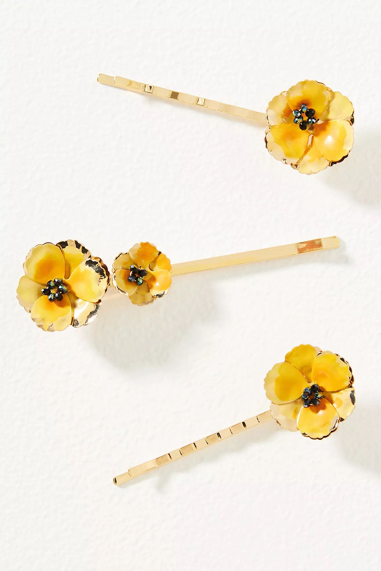 Painted Floral Hair Pins, Set of 3 | Anthropologie (US)
