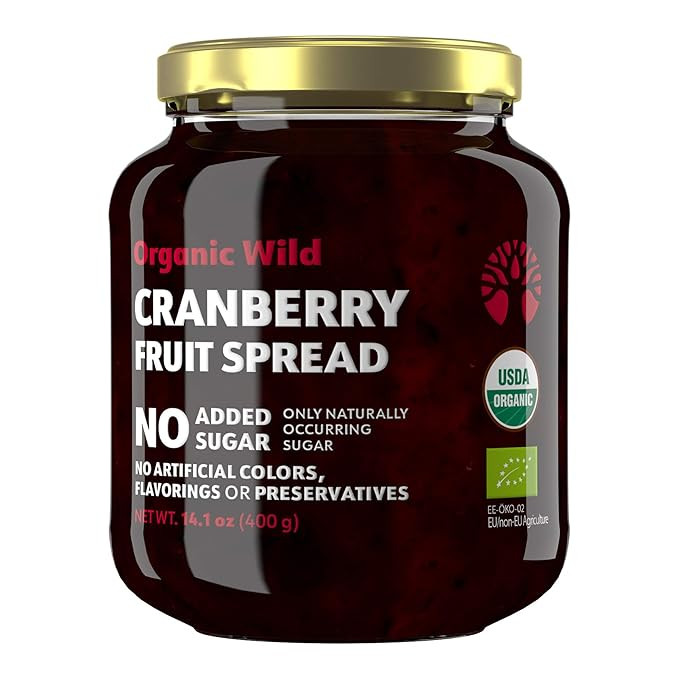 LOOV Organic Wild Cranberry Jam, 14.1 Ounces, Vegan, Cranberry Fruit Spread, Contains Whole Wild ... | Amazon (US)