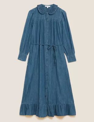 Denim Collared Midaxi Shirt Dress | Marks & Spencer (UK)