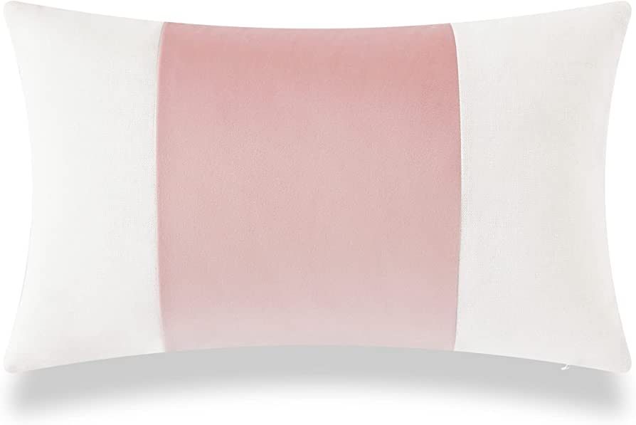 Hofdeco Coastal Patio Indoor Outdoor Lumbar Pillow Cover ONLY for Backyard, Couch, Sofa, Velvet P... | Amazon (US)