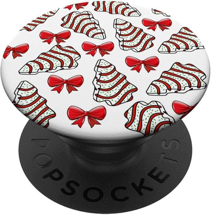 Christmas Tree Cakes Bow Festive Holiday Xmas Debbie Cakes PopSockets Adhesive PopGrip | Amazon (US)