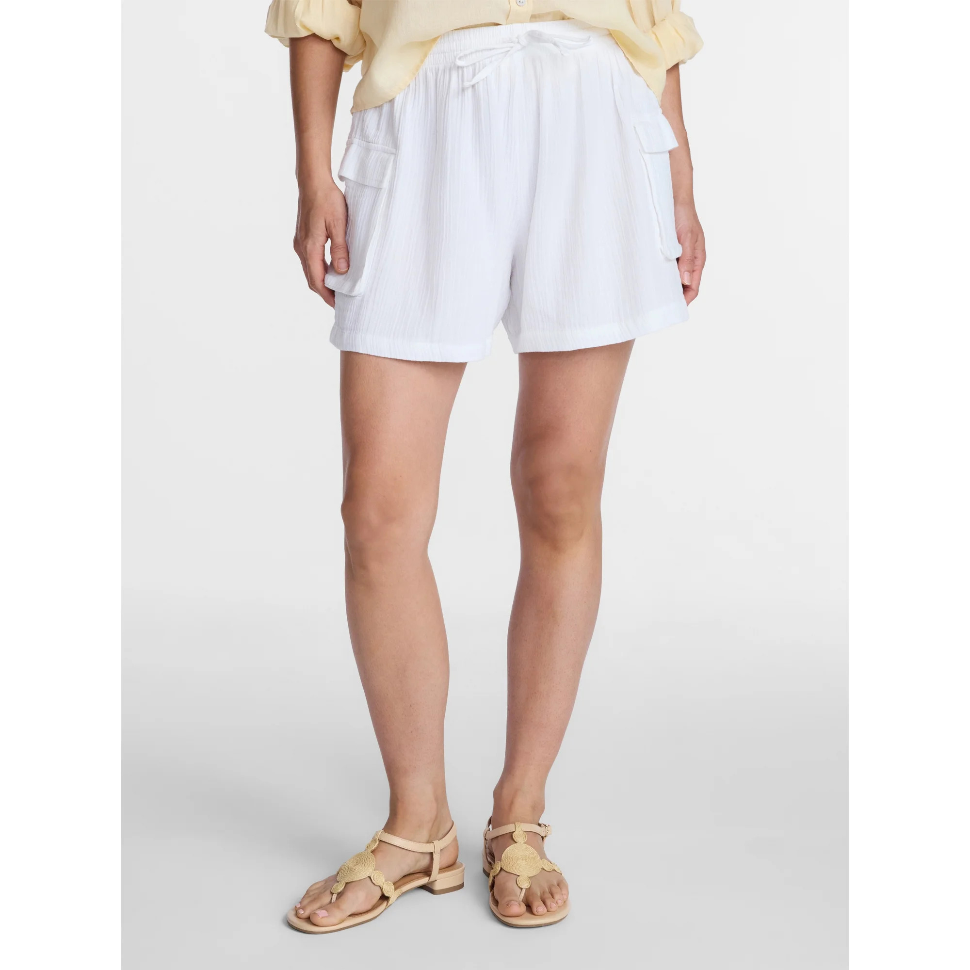 Time and Tru Women's Double Cloth Cargo Shorts, Sizes XS-XXXL | Walmart (US)