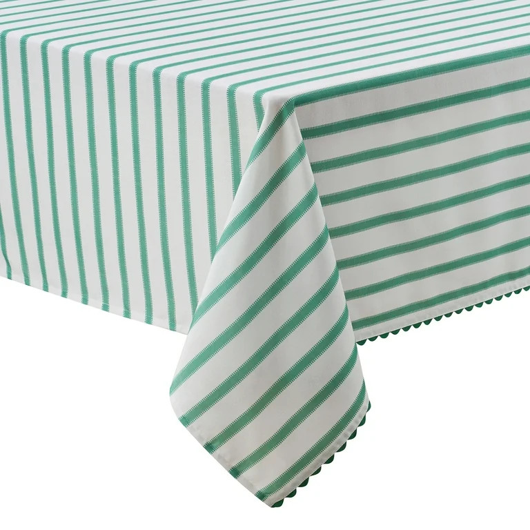 Mainstays by Becky G. & Alejandra Fabric Tablecloth, Green Stripe, 60" x 84" | Walmart (US)