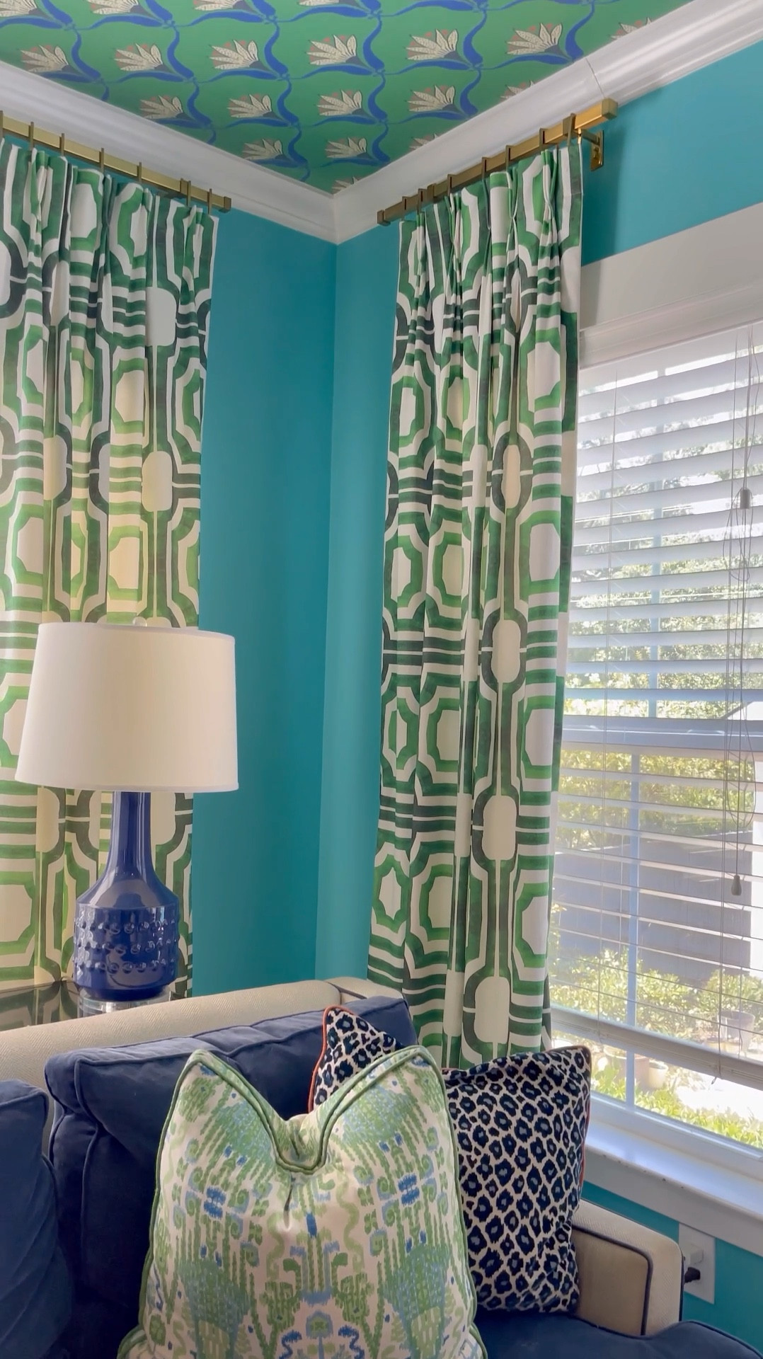 Create a fun and happy living space by mixing colors and patterns. Topping it off with a beaded chandelier. Wallpaper on the ceiling is designed by yours truly.

I don’t follow rules when it comes to decorating my spaces— I buy what makes me happy. 

#wayfair #amazon

#LTKHome