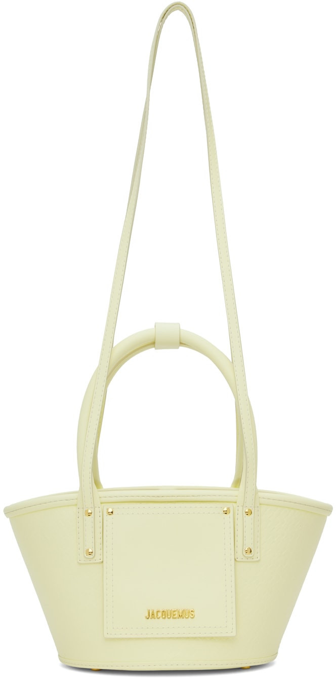 Yellow Le Raphia 'Le Petit Panier Soli Cuir' Tote | SSENSE