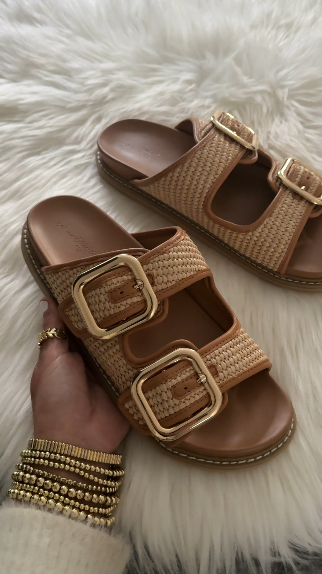 Women's Collin Double Buckle Footbed Sandals - Universal Thread only $30. Runs true to size 
