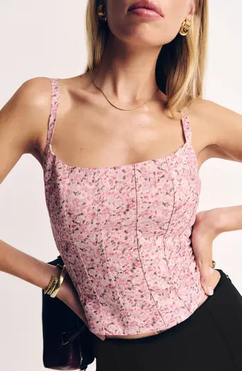 Reformation Hattie Linen Corset Top | Nordstrom | Nordstrom