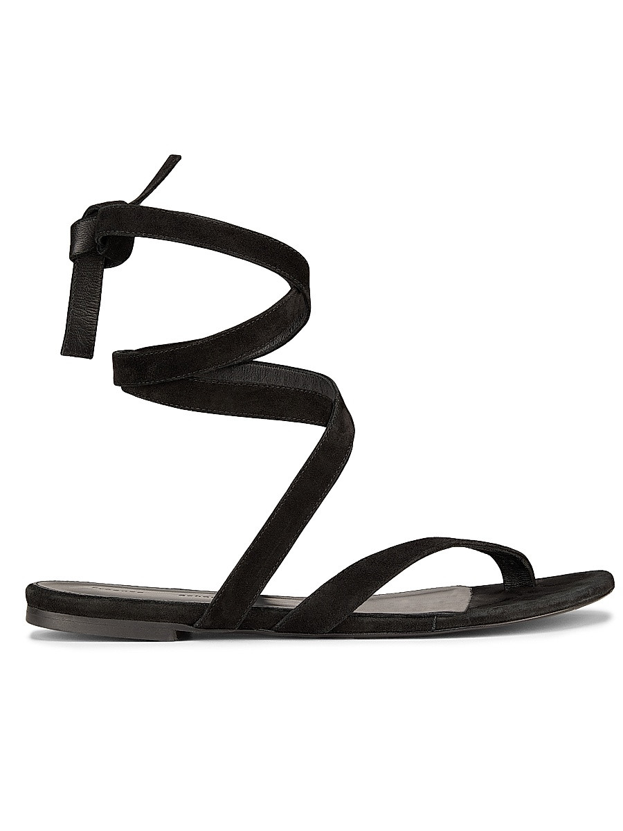 Proenza Schouler Women's Strappy Suede Flats - Black - Size 6 | Saks Fifth Avenue