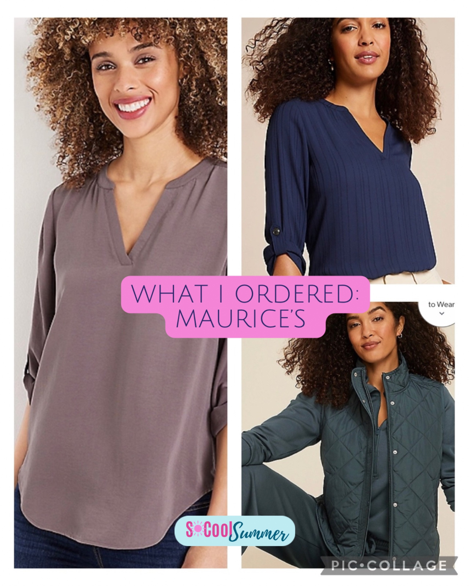 What I’m trying from Maurices.  Filling closet gaps with neutral blouses and adding a vest because I wear my navy blue one constantly!

#hocsummer #coolsummer #lightsummer #truesummer #softsummer #pastelsummer #darksummer #brownsummer #sweetpeasummer #summerpalette #summerfinds

#LTKWorkwear #LTKSeasonal #LTKSaleAlert