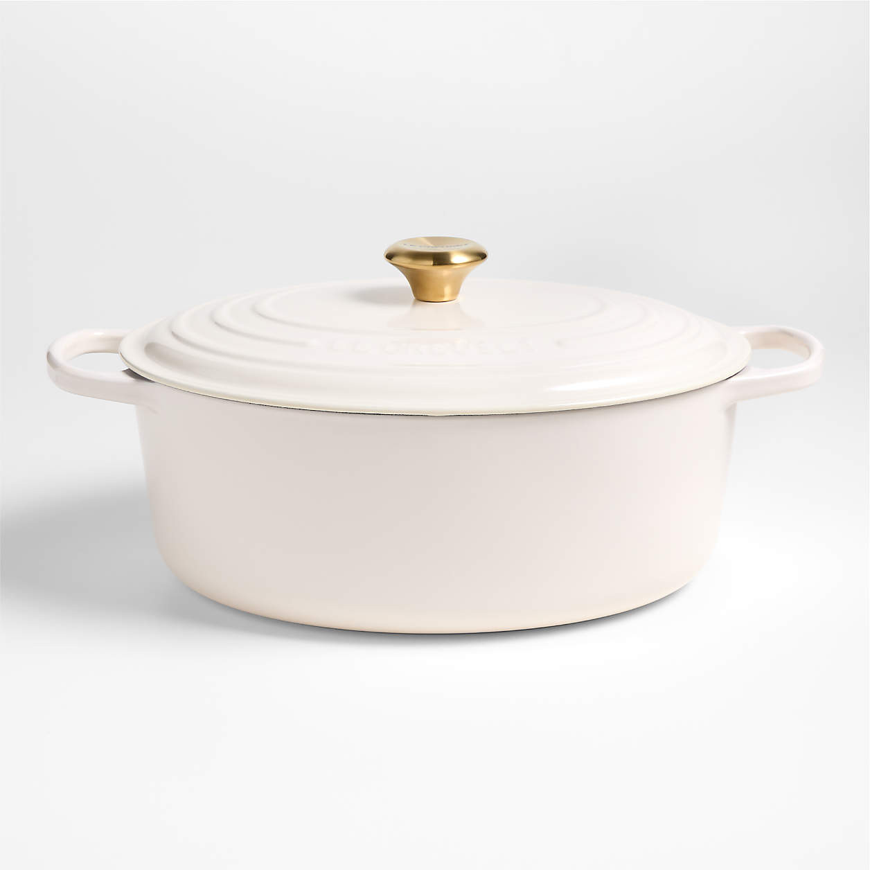 Le Creuset Signature 8-Qt. Cream Enameled Cast Iron Oval Dutch Oven + Reviews | Crate & Barrel | Crate & Barrel