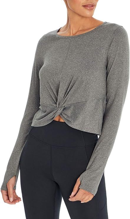 Jessica Simpson Sportswear Women's Margot Long Sleeve Twist Top | Amazon (US)
