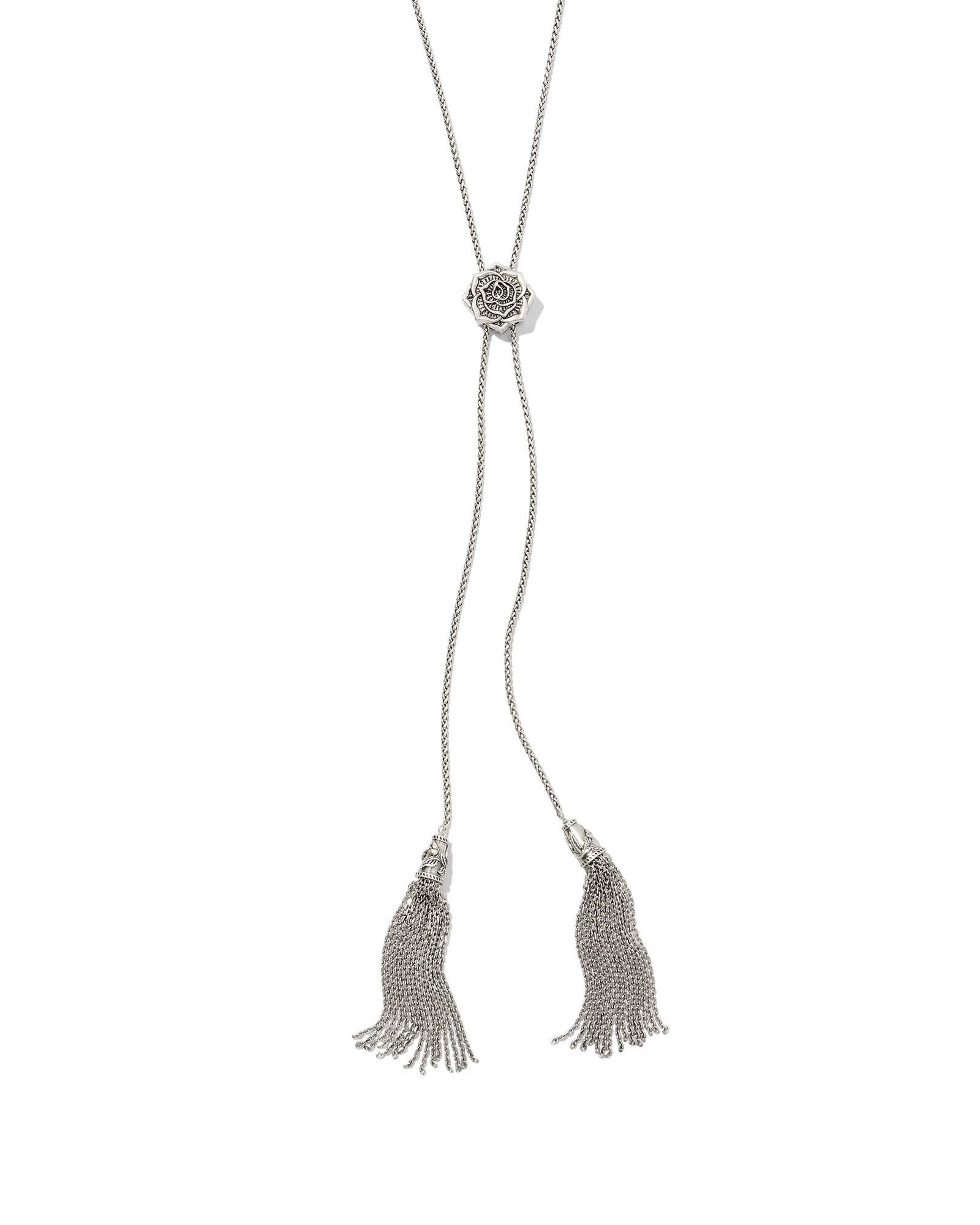 Kendra Scott Men's Ansel Rose Bolo Necklace in Vintage Silver | Metal | Kendra Scott