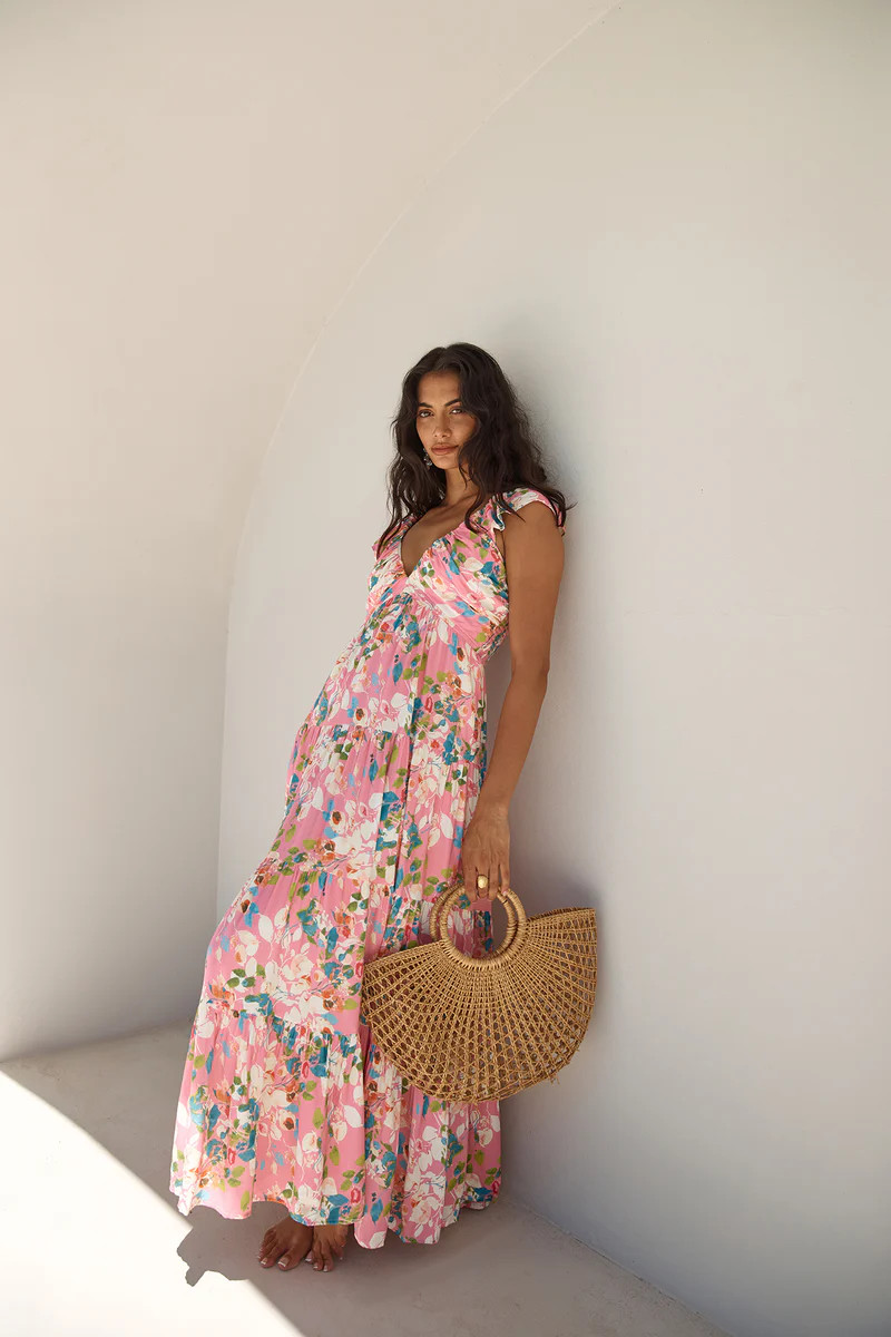 Blossoming Love Maxi Dress Pink | Fortunate One