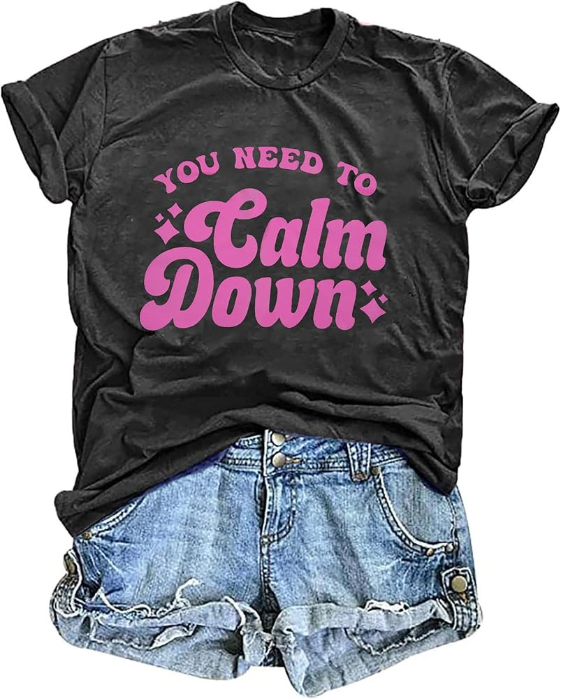 JINTING You Need to Calm Down T-Shirt Woman Country Concert Tops Music Lovers Tee LGBTQ Pride Gif... | Amazon (US)