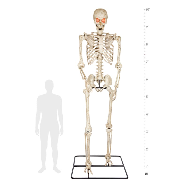 Animatronic Poseable Halloween Skeleton, 10' | At Home