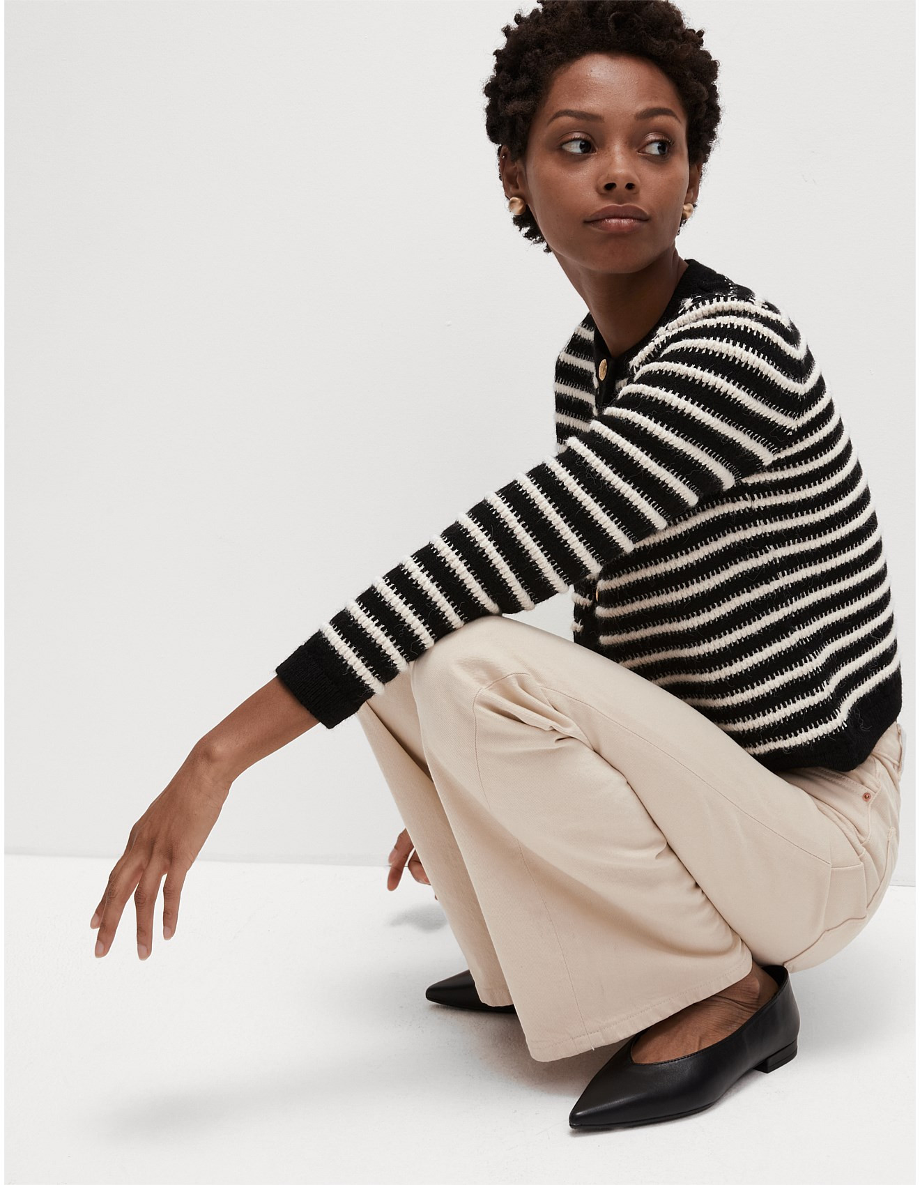 The Wide-Leg High Waisted Stretch Denim Jeans | David Jones (Australia & New Zealand)