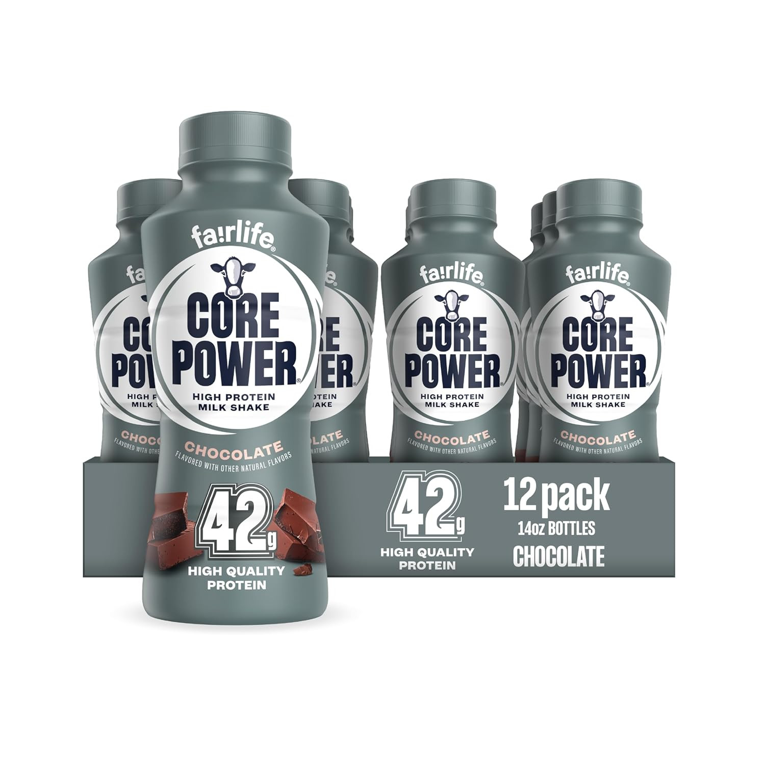 Core Power Elite High Protein Shake, Chocolate, 42g Bottle, 14oz, 12 Pack | Amazon (US)