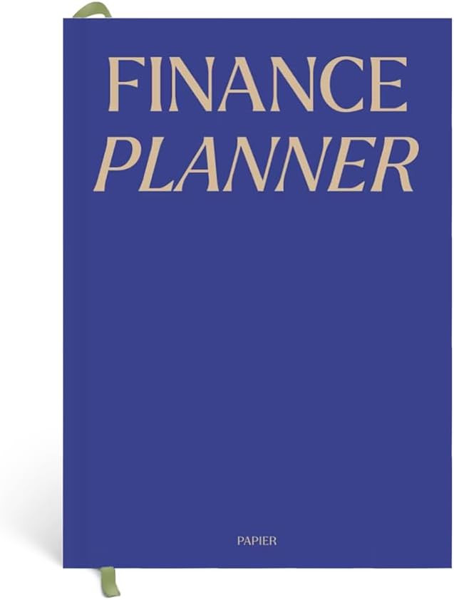 Papier Wonder Blue Hardcover Finance Planner | Amazon (US)