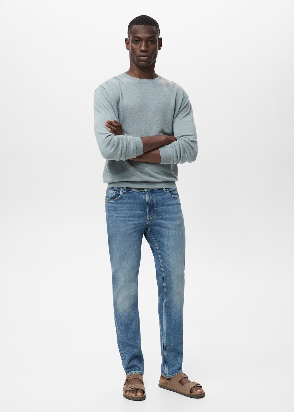 Jan slim-fit faded medium-wash Jeans medium blue - Man - 32 - MANGO MAN | Mango (US/MX/AU)