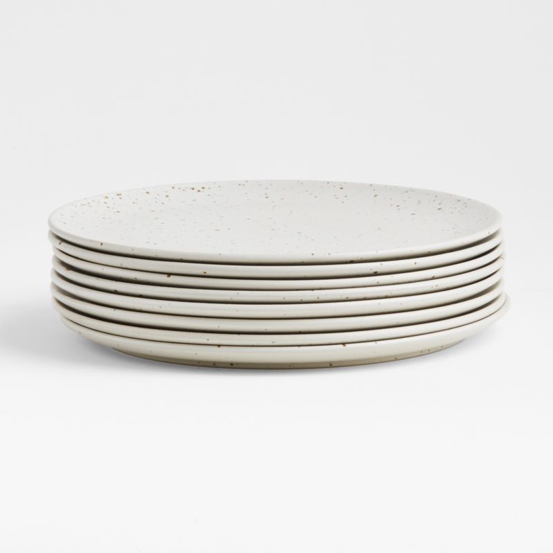 Craft Speckled White Dinner Plates, Set of 8 + Reviews | Crate & Barrel | Crate & Barrel