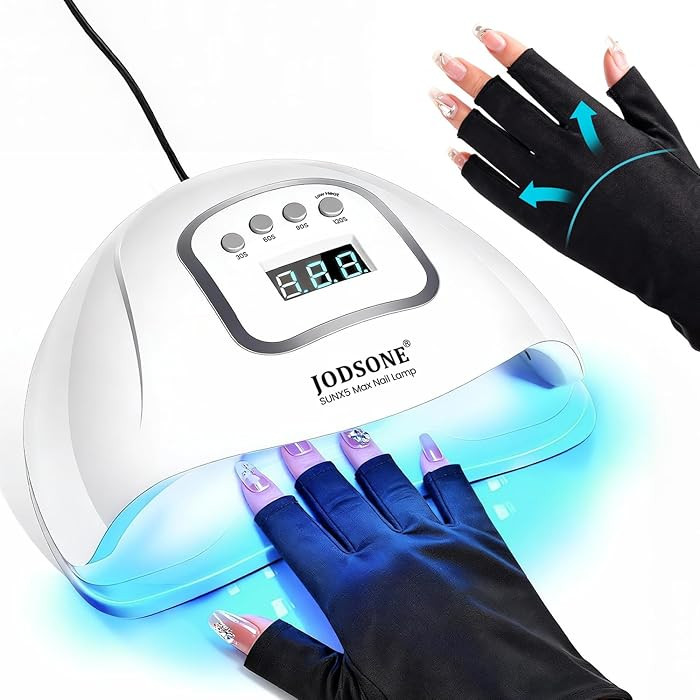 JODSONE U V LED Nail Lamp with Gloves Kit, Nail Dryer for Gel Nails Professional for Home and Sal... | Amazon (US)
