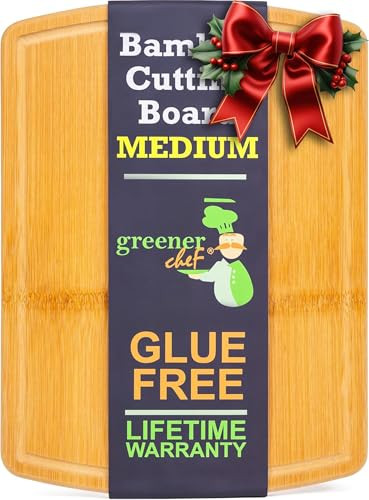 Greener Chef Safest No Glue Medium Bamboo Cutting Board 15 Inch – Lifetime Replacements, Family-Friendly Organic Wood Cutting Boards for Kitchen - Wood Cutting Board and Chopping Board | Amazon (US)