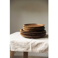 Hand-Carved Wooden Plate Walnut Wood Dinnerware Dinner Set Handmade Housewarming Gift Kitchenware Fa | Etsy (CAD)