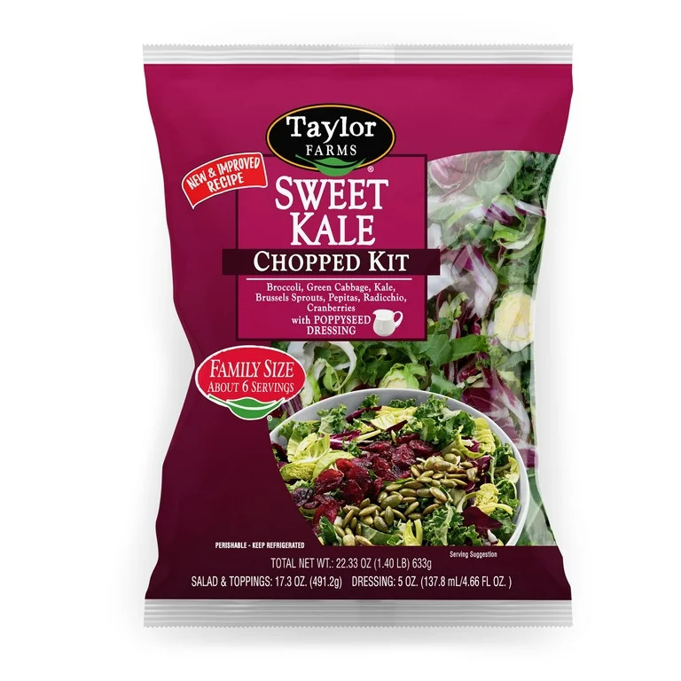 Taylor Farms Family Size Sweet Kale Chopped Salad Kit, 22 oz Bag, Fresh | Walmart (US)
