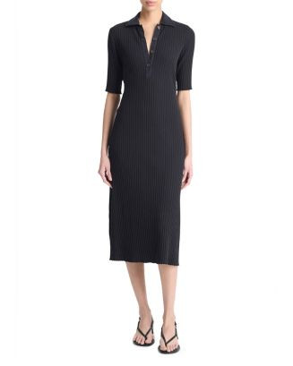 Vince Ribbed Knit Polo Shirt Dress  | Bloomingdale's Women | Bloomingdale's (US)