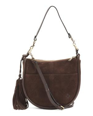 Suede Calanna Hobo With Two Detachable Straps | TJ Maxx
