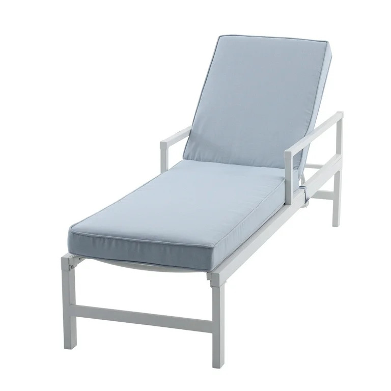 My Texas House Cambria Steel Outdoor Chaise Lounge, White | Walmart (US)