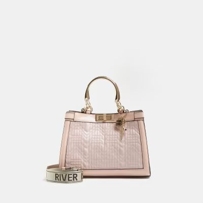 Pink patent quilted tote bag | River Island (UK & IE)
