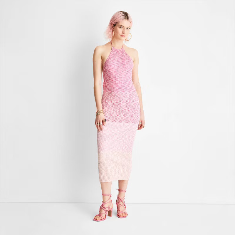 Women's Ombre Halter Tie Neck Midi Knit Dress - Future Collective™ with Alani Noelle | Target