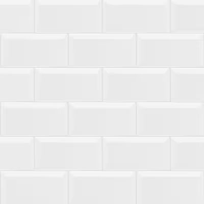 Satori Hudson Brilliant White Glossy Beveled 3-in x 6-in Glossy Ceramic Wall Tile | Lowe's