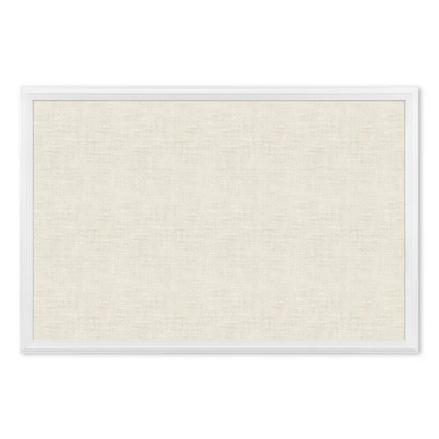 U Brands 30 x 20 in. Linen Bulletin Board with Decor Frame, Natural & White - Walmart.com | Walmart (US)