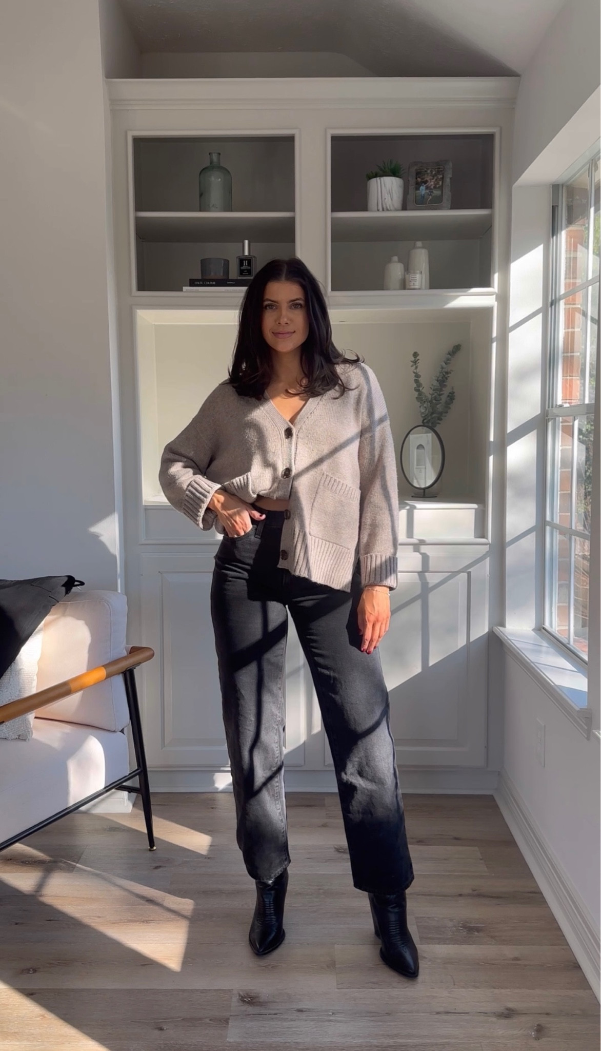 Capsule wardrobe outfit from amazon
Western inspired Boots are TTS and so comfortable 
Cardigan is a size medium 
Jeans are size 26- TTS

#LTKstyletip #LTKsalealert #LTKfindsunder50