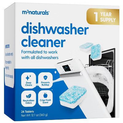 M3 Dishwasher Cleaner Tablets and Deodorizer, Fights Grime & Limescale, Septic Safe Heavy Duty Kitchen Cleaning Supplies, 24 Tablets 1-Year Supply | Target