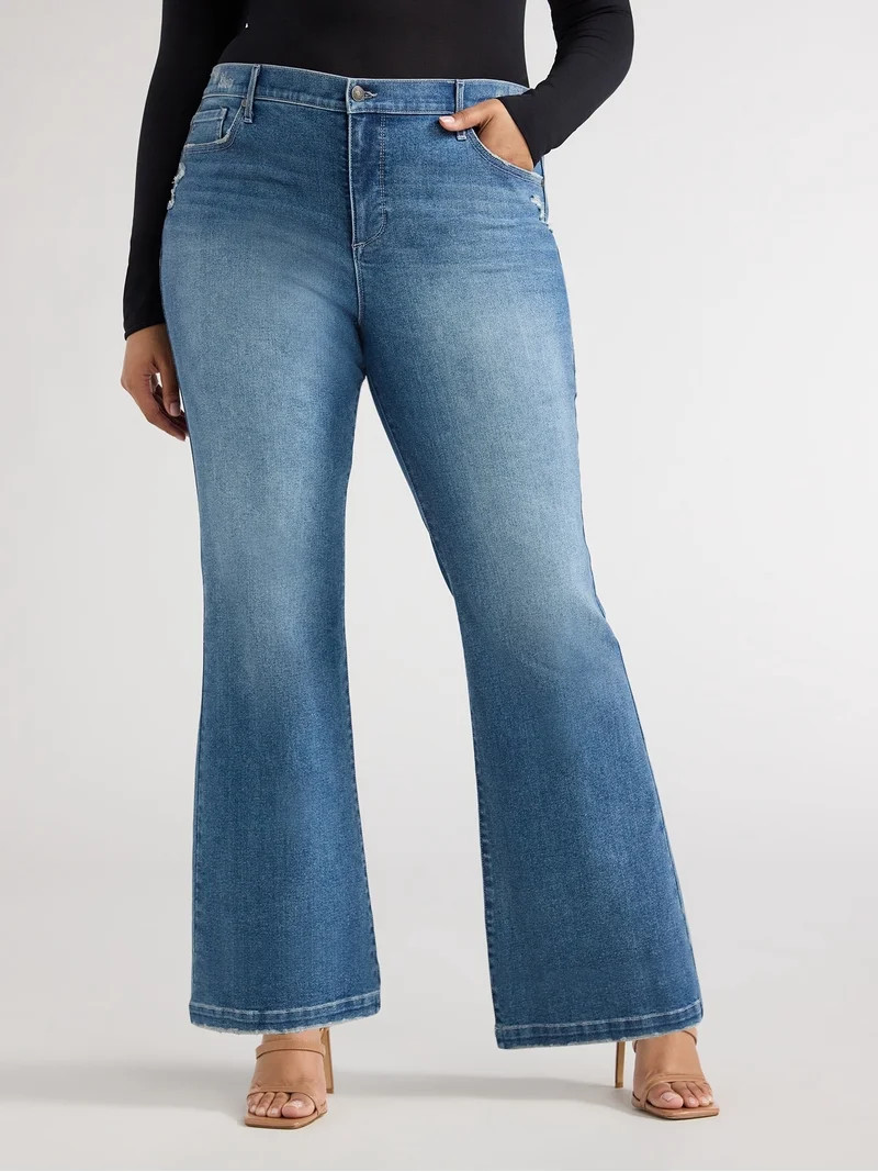 Sofia by Sofia Vergara Women's Melisa Flare High Rise Jeans, 30.5", 32.5" and 34.5" Inseams, Size... | Walmart (US)