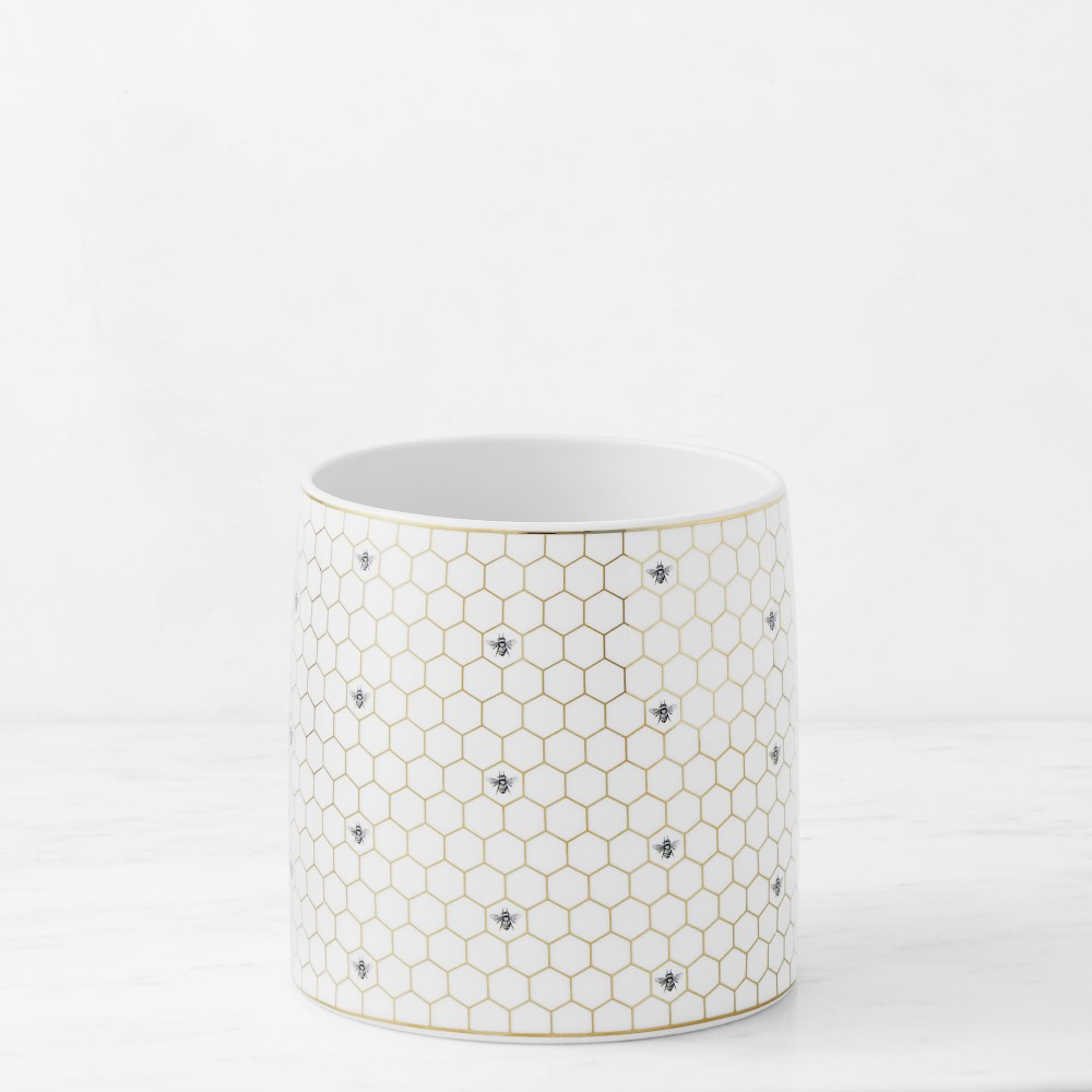 Honeycomb Bee Porcelain Utensil Holder | Williams-Sonoma